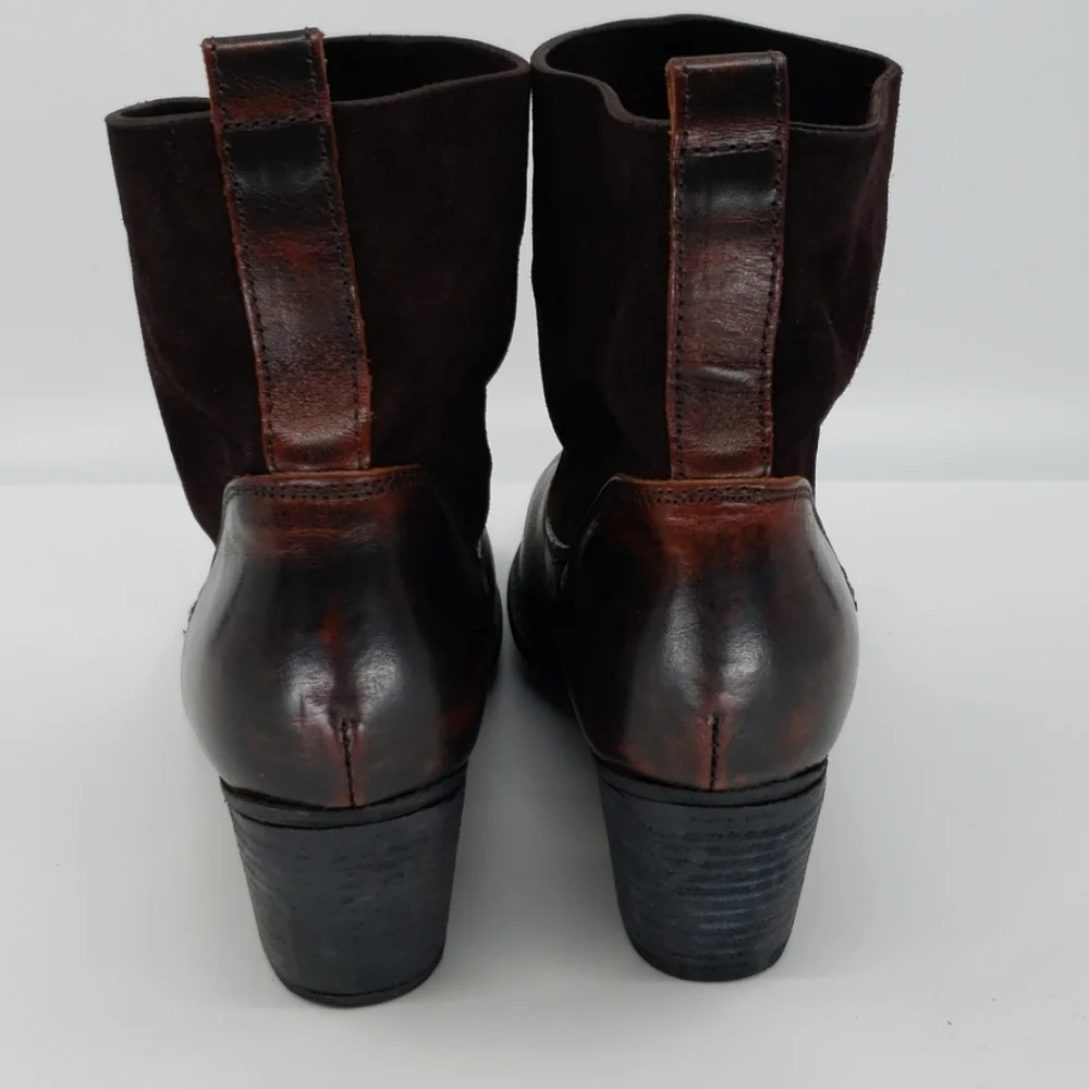rag & bone Brown Leather and Suede Ankle Boots - Picture 7 of 8